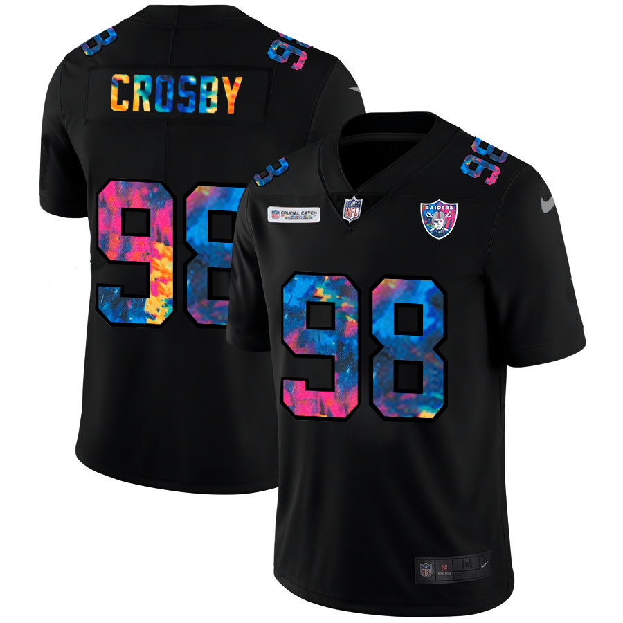 NFL Las Vegas Raiders #98 Maxx Crosby Men Nike MultiColor Black 2020 Crucial Catch Vapor Untouchable Limited Jersey->oakland raiders->NFL Jersey